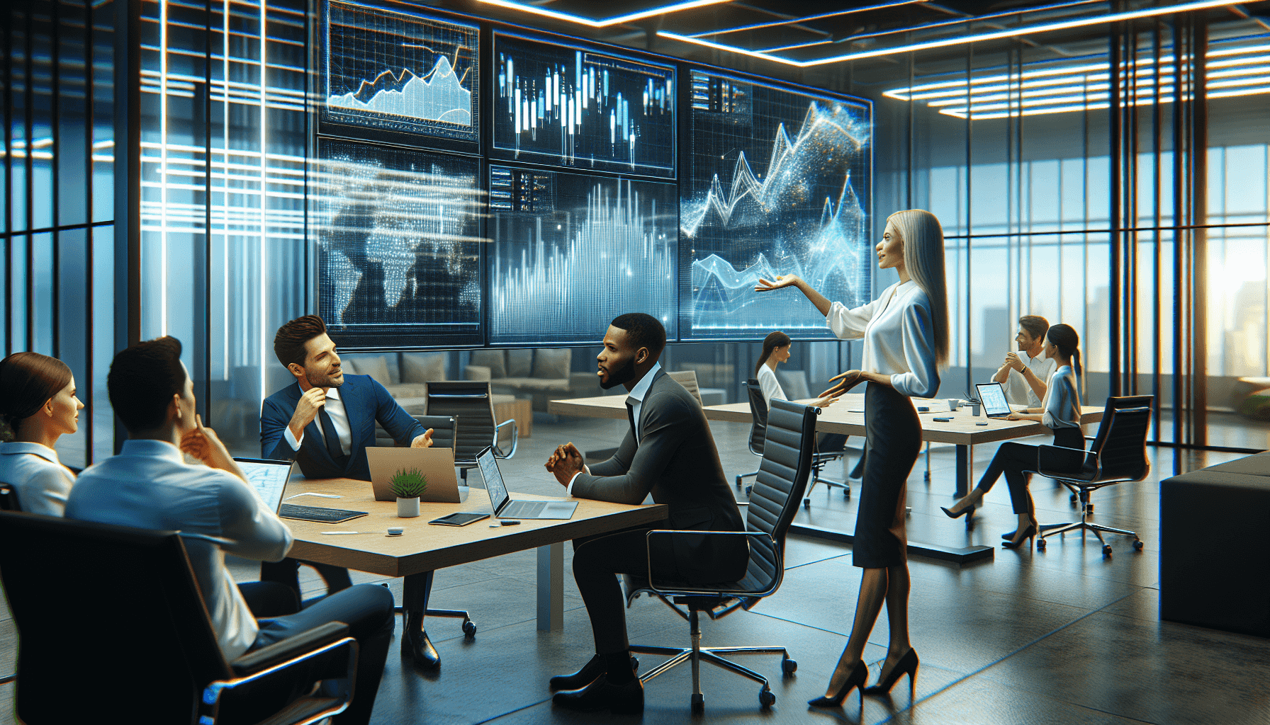 Financial consultants in a modern office